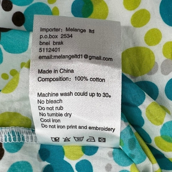 Melange Girl Green Blue Floral Print 3/4 Sleeve Blouse Size 16 Big Girl’s - Picture 5 of 6